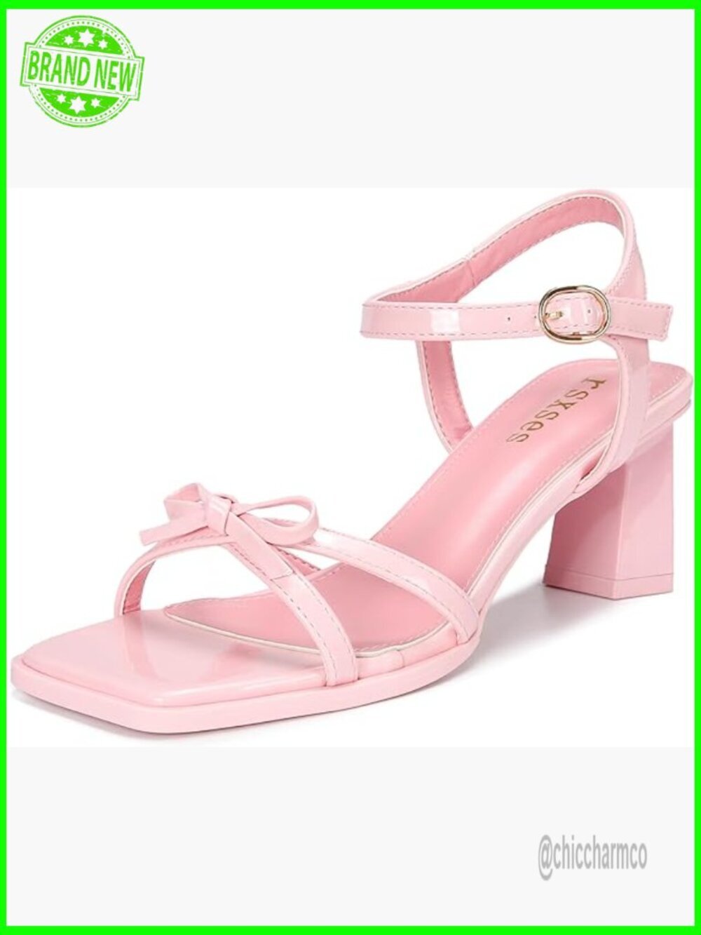 Bow Block Chunky Heels Square Open Toe Sandals Strappy Wedding Party